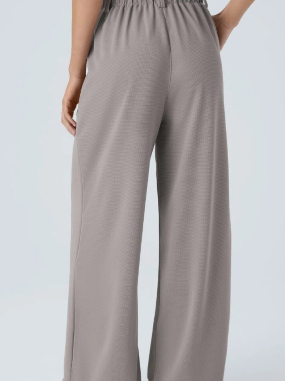 Halara High-Waisted Wide Leg Waffle Pants - Picture 6 of 7